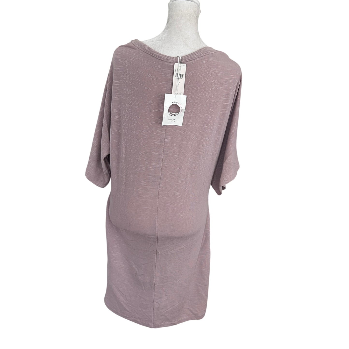 Daily Practice by Anthropologie Taupe Side-Twist Tee Dress Womens Size Large NEW