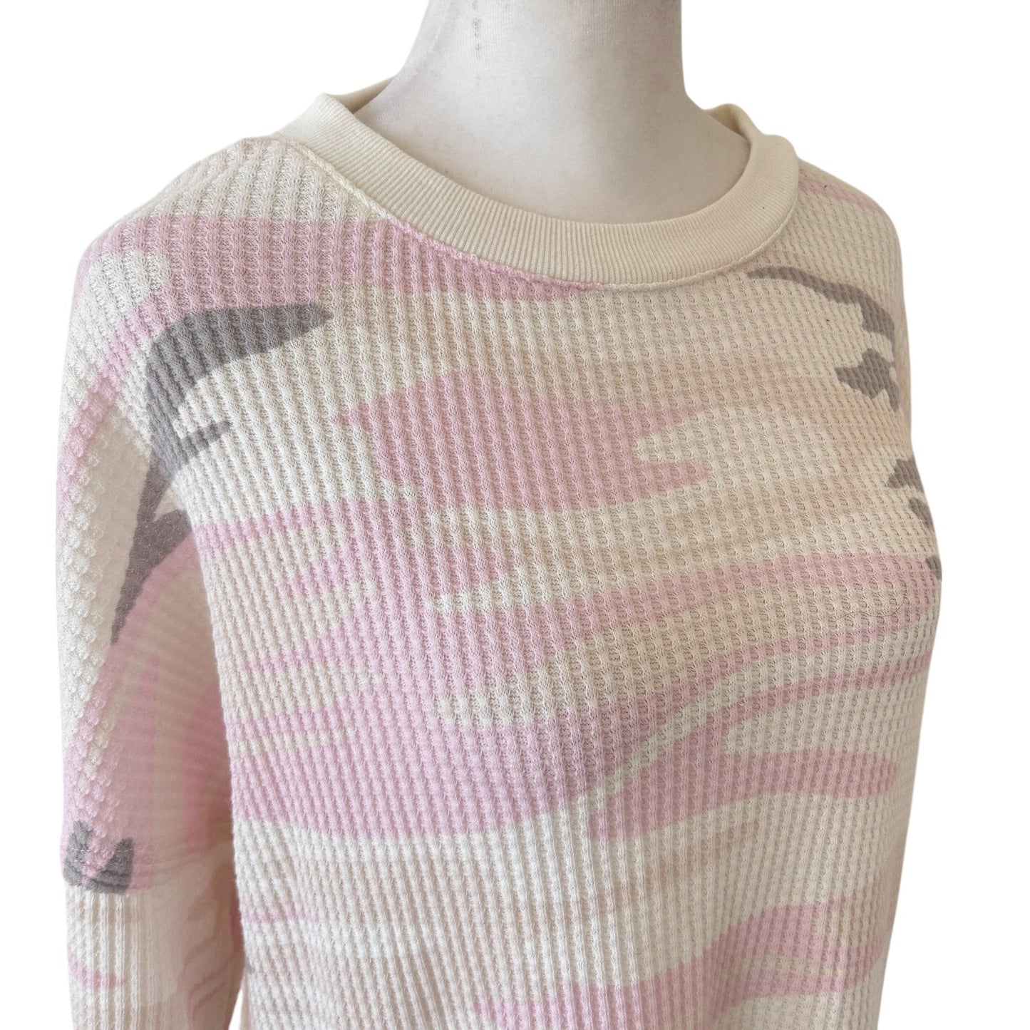 Z Supply NWT The Thermal Camo Football Tee Rose Pink Womens Size Small NEW