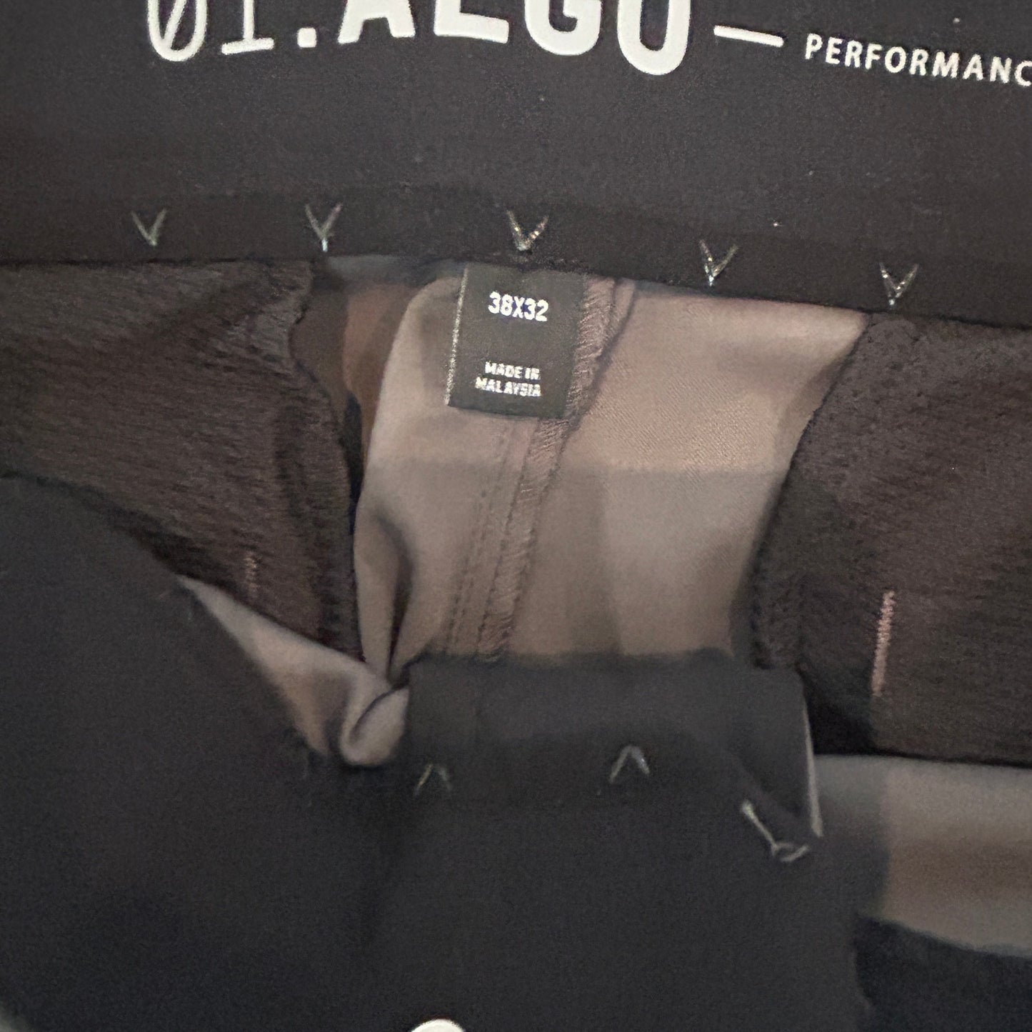 01.Algo NWT Rory Slim Fit Performance Golf Pant Dark Grey Mens Size 38 x 32 NEW