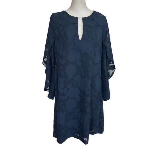 Kensie Dresses Navy Blue Lacy Floral Classic Shift Dress Womens Size 10