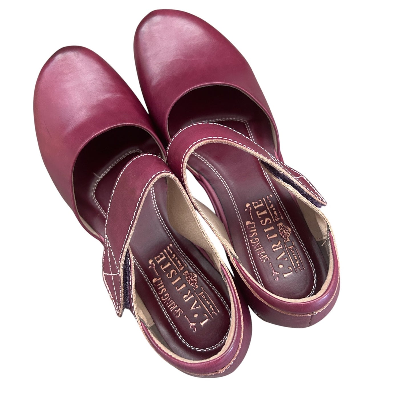 L'Artiste Spring Step Mary Jane Gloss Shoes Wine Purple Womens Size 38 / 7.5 NEW