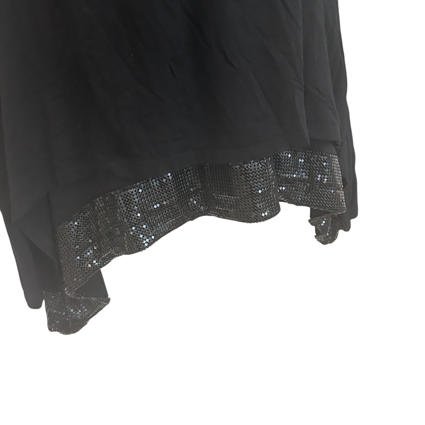 Ella Moss Black Knit Tunic Top With Sequin Accent Banded Hem Womens Size Small