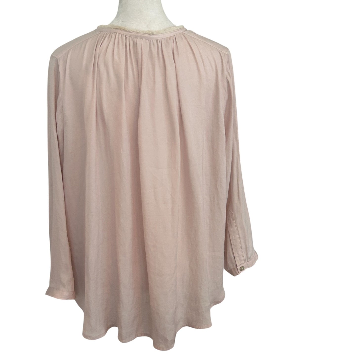 Anthropologie dRA Los Angeles Light Pink V-Neck Blouse Top Womens Size Medium