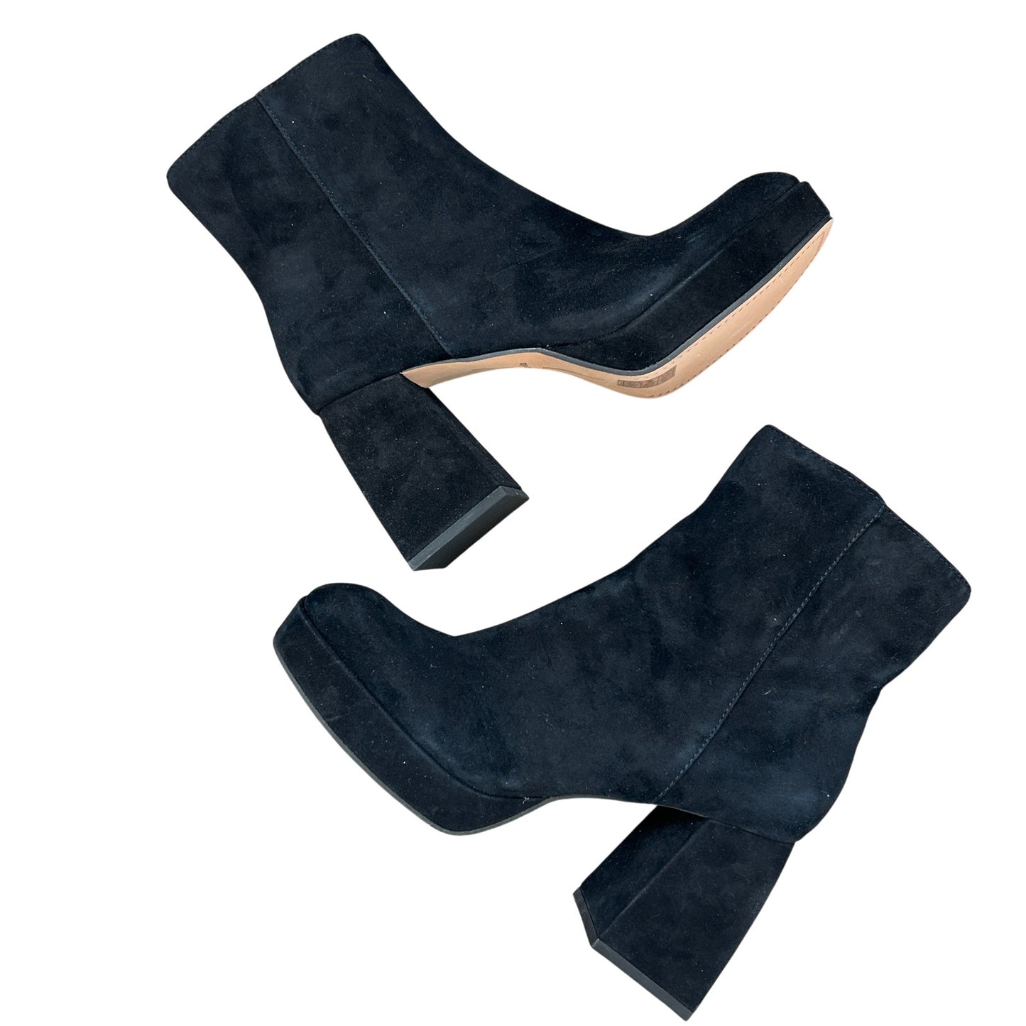 Dolce Vita Black Suede Platform Chunky Heel Ankle Boot Womens Size 8