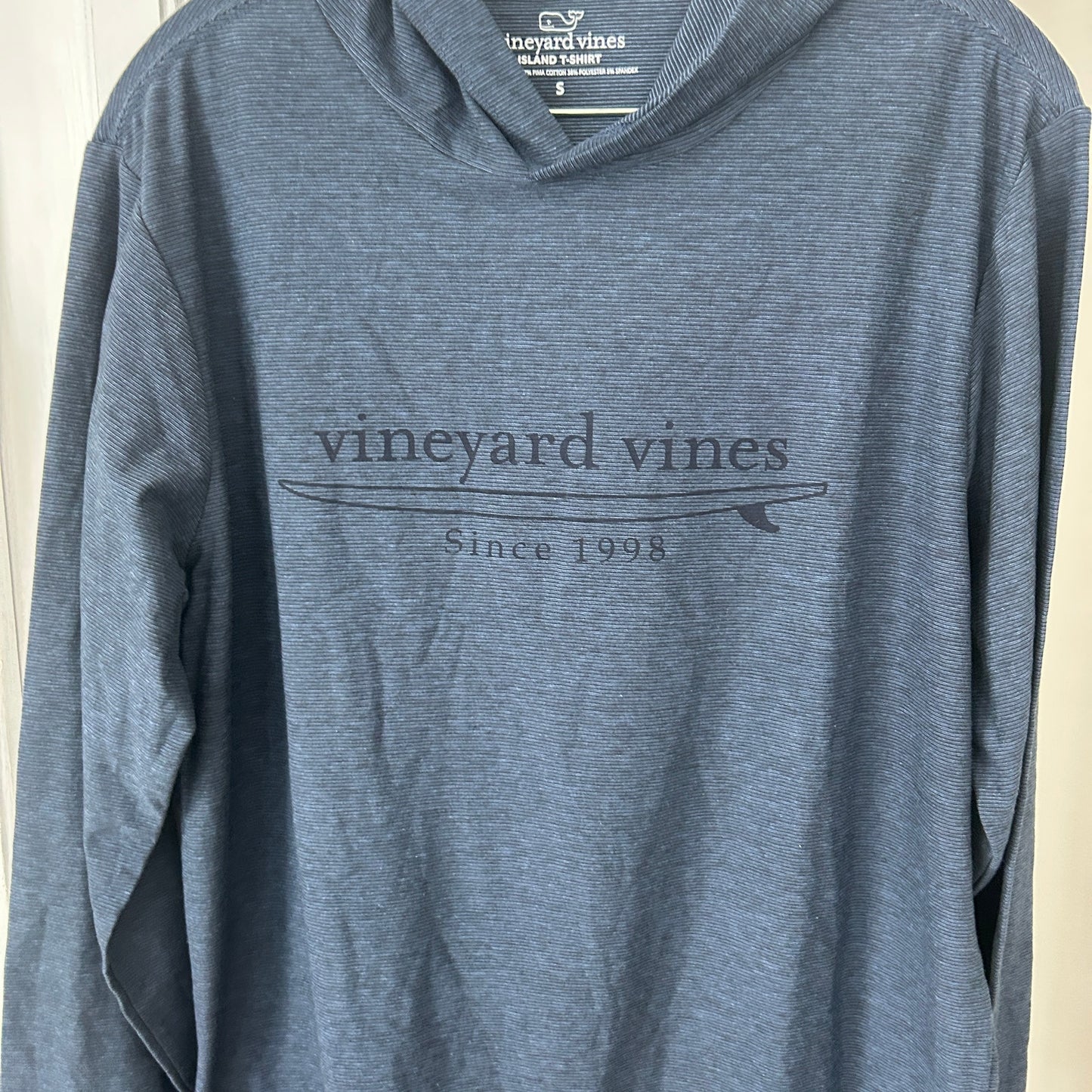 Vineyard Vines Dark Blue Long Sleeve Hooded Island T-Shirt Mens Size Small