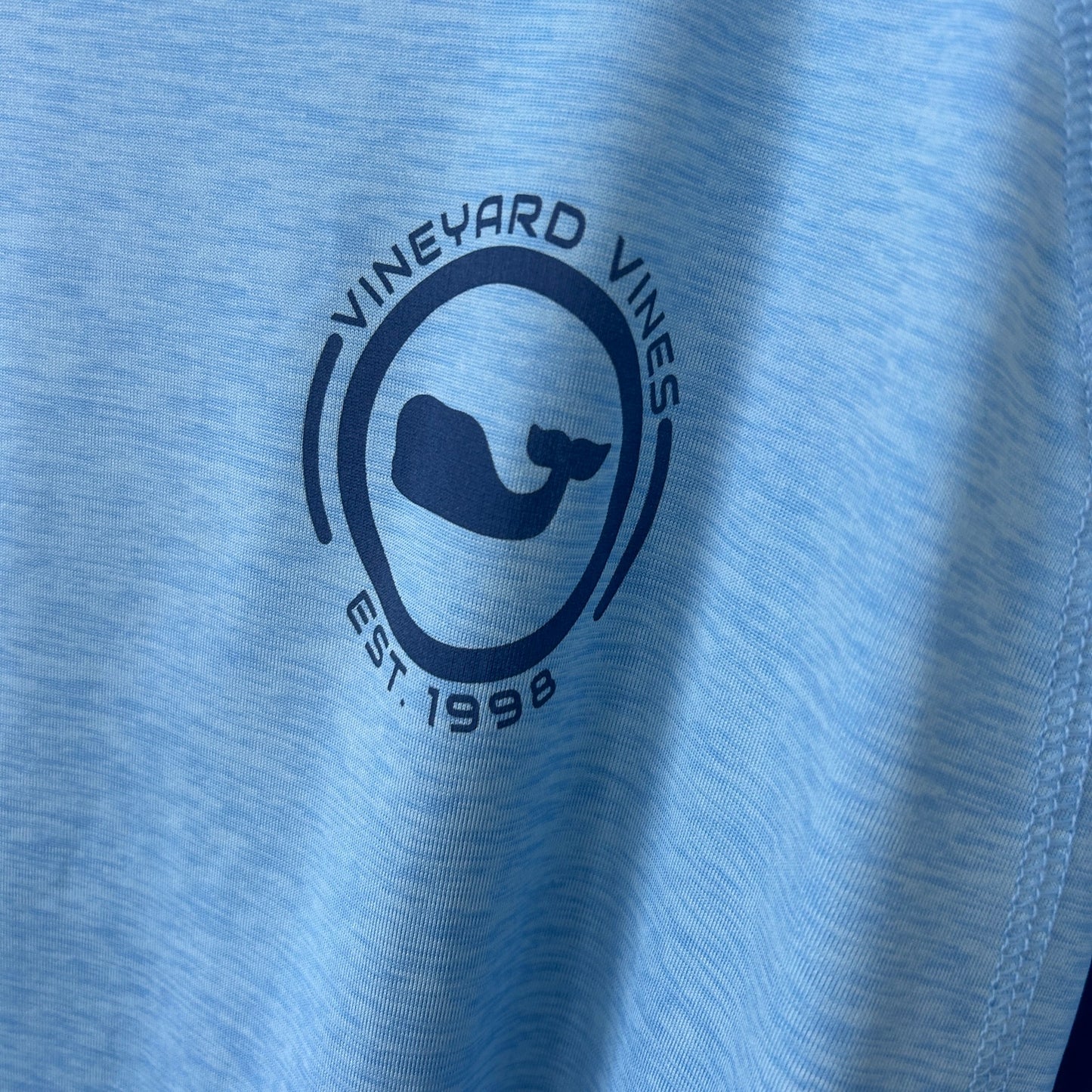 Vineyard Vines Performance Ocean Blue Long Sleeve Hooded Tee Mens Size Large