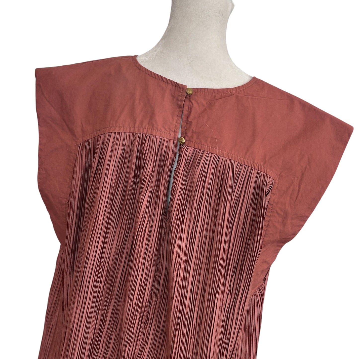 Anthropologie Cap Sleeve Bubble Hem Brown Dress Womens Size Medium