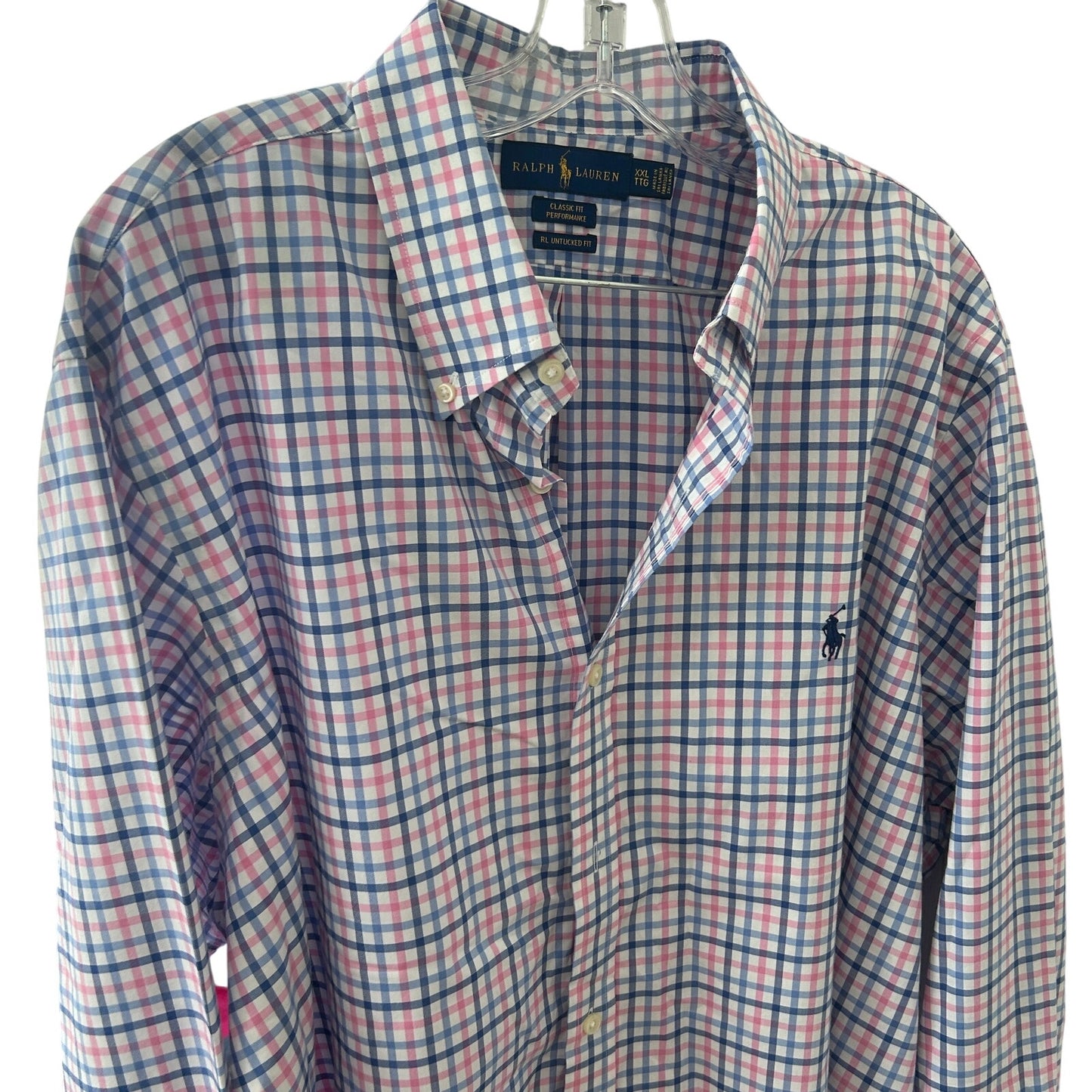 Ralph Lauren Blue, Pink, White Classic Fit Performance Button Down Mens Size XXL
