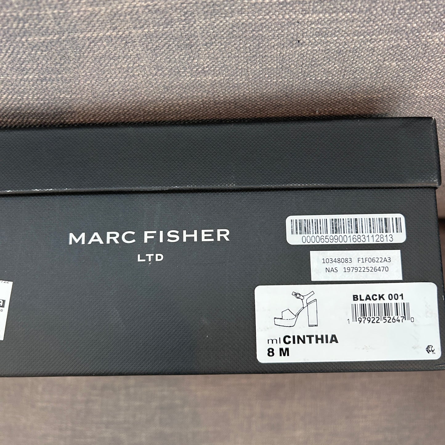 Marc Fisher Cinthia Black Suede Platform Sandal Womens Size 8 NEW