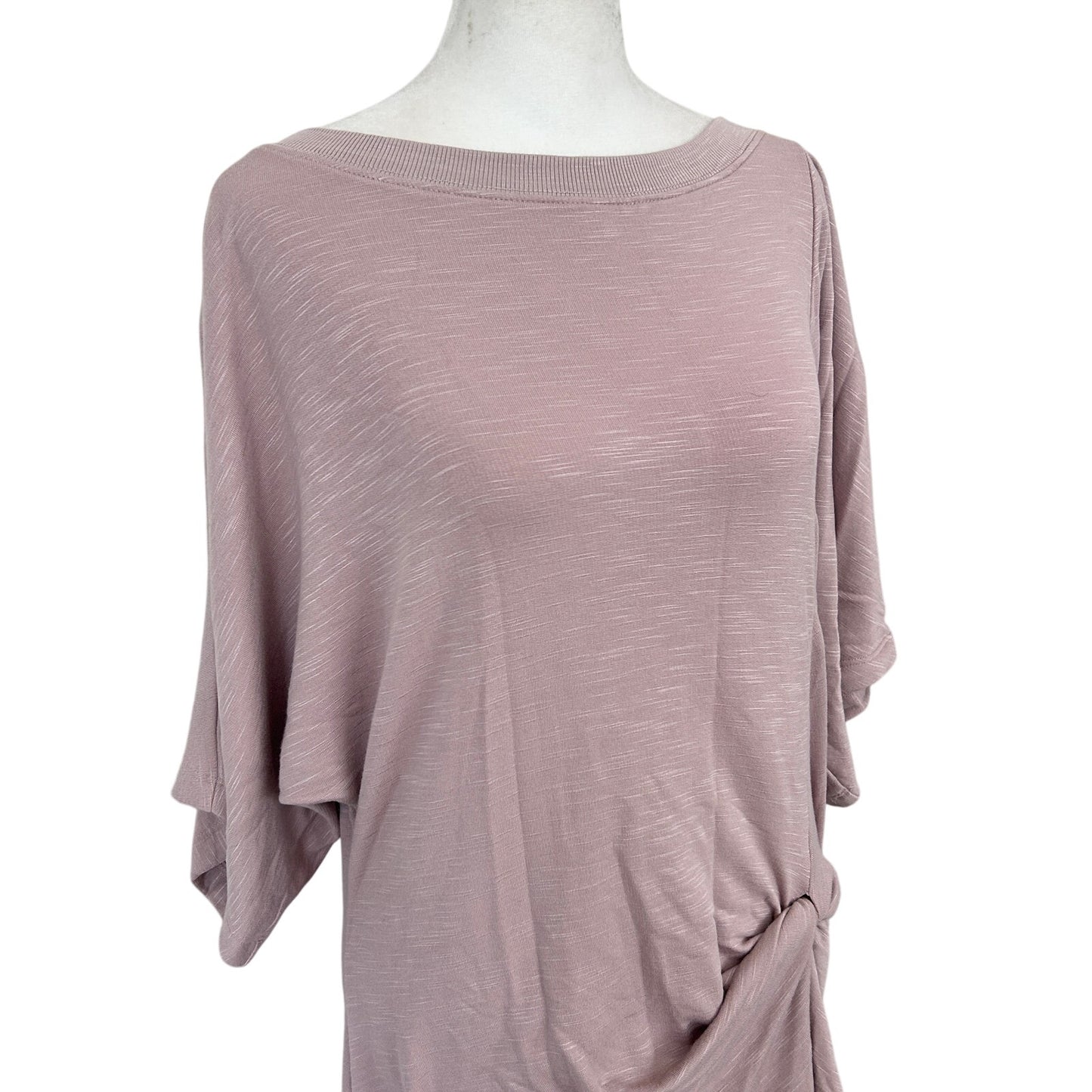 Daily Practice by Anthropologie Taupe Side-Twist Tee Dress Womens Size Large NEW