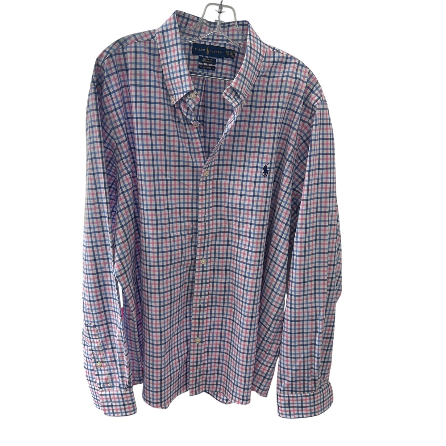 Ralph Lauren Blue, Pink, White Classic Fit Performance Button Down Mens Size XXL
