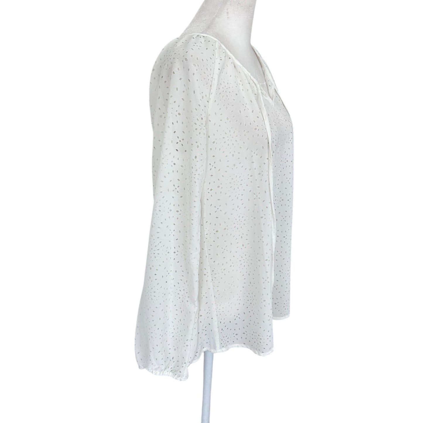 Dylan White Boho Cut-Out Blouse Top Womens Size Small