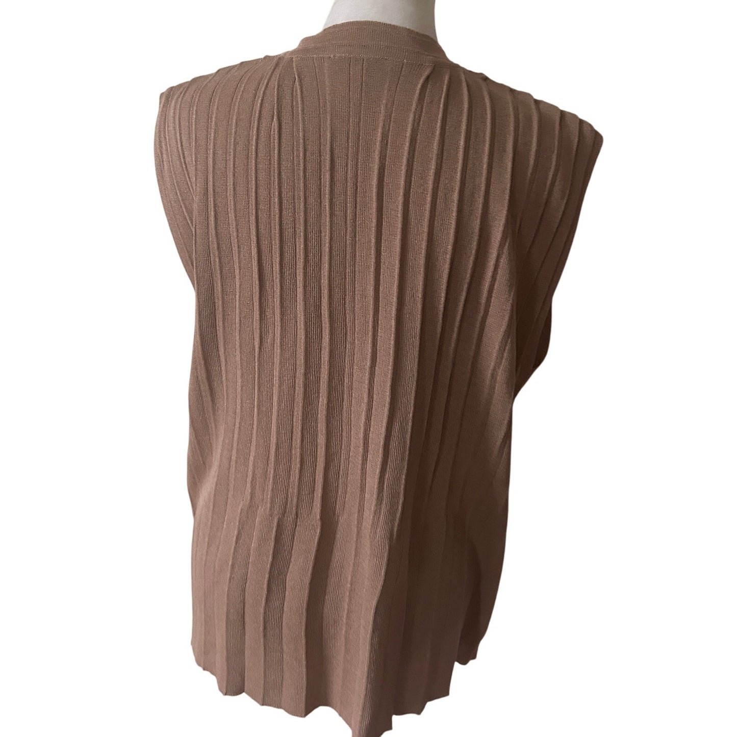 Anthropologie Current Air Brown Sleeveless V-Neck Boxy Sweater Women Size Small