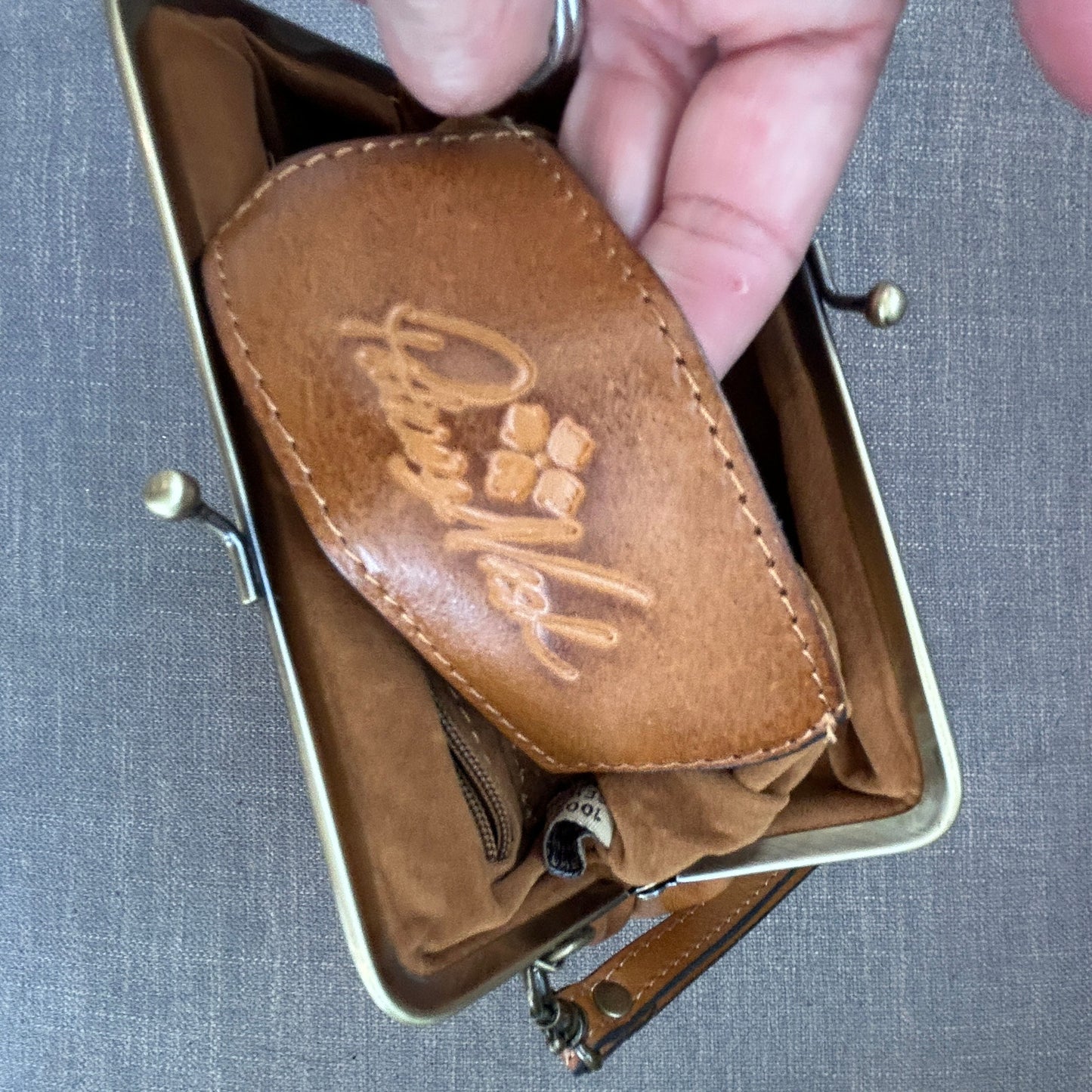 Patricia Nash Small Leather Goods Collection Embossed Wristlet Clutch Handbag