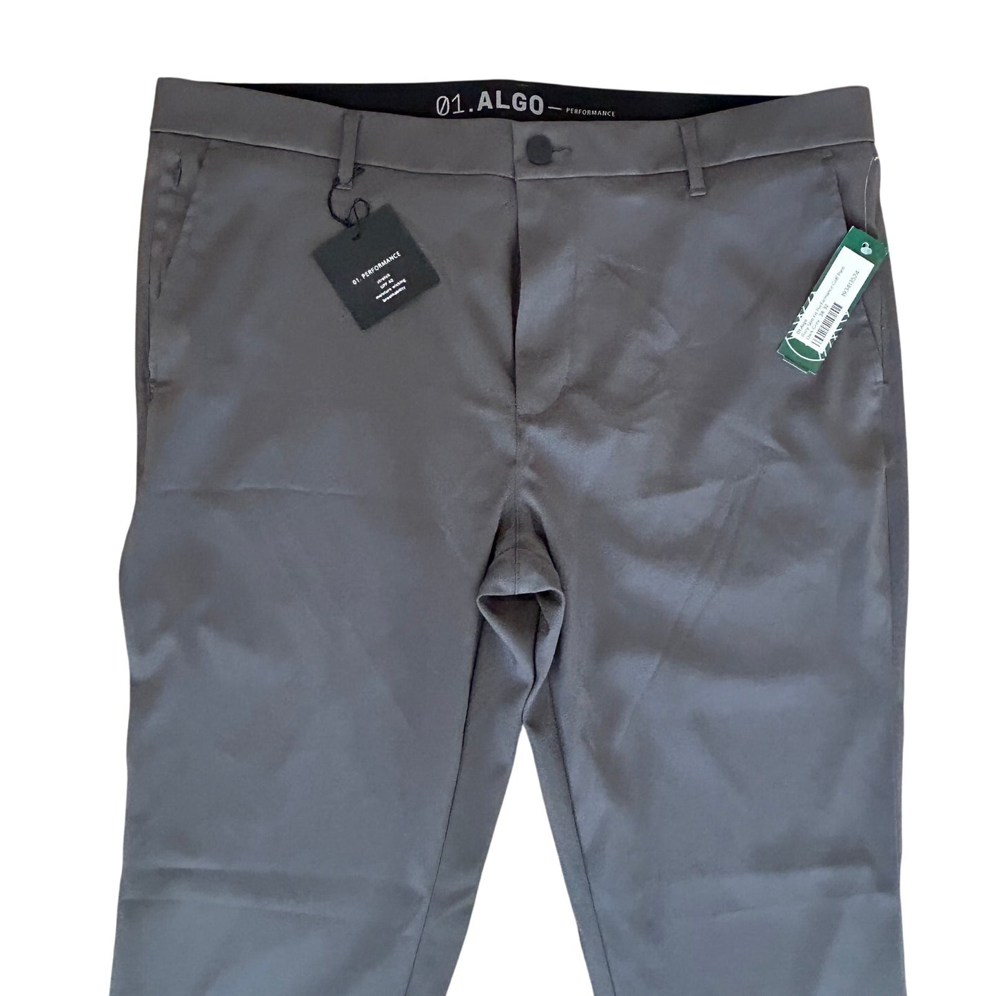 01.Algo NWT Rory Slim Fit Performance Golf Pant Dark Grey Mens Size 38 x 32 NEW