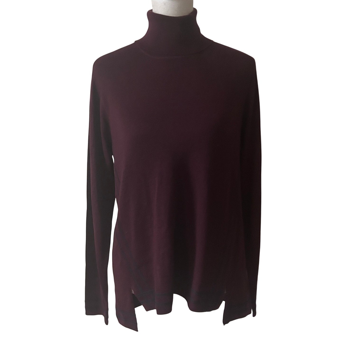 W by Worth NWT Burgundy Cashmere Blend Turtleneck Womens Size Small NEW