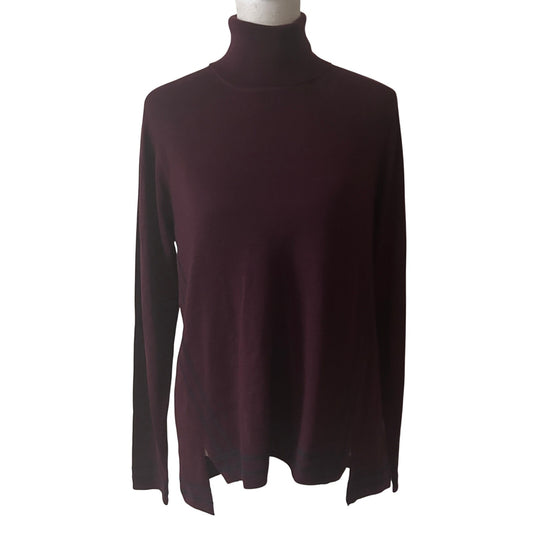 W by Worth NWT Burgundy Cashmere Blend Turtleneck Womens Size Small NEW