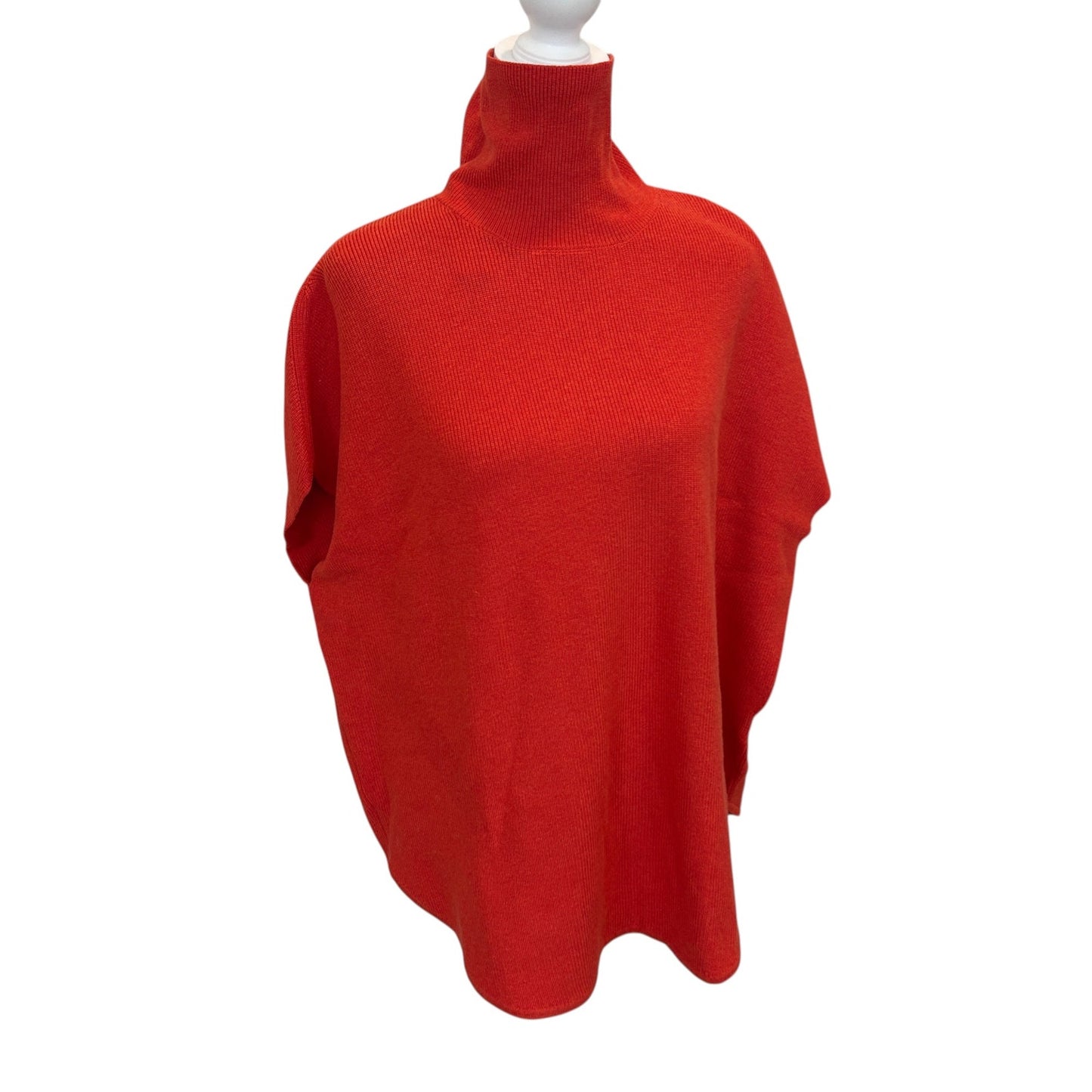 Lilla P NWT Orange Turtleneck Boxy Sleeveless Sweater Womens Size Small NEW