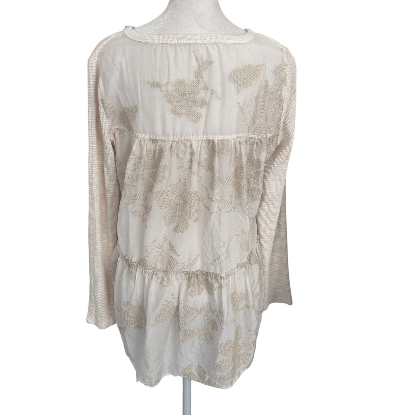 Dylan Ivory / Off-White Boho Waffle Front Blousy Back Top Womens Size Small