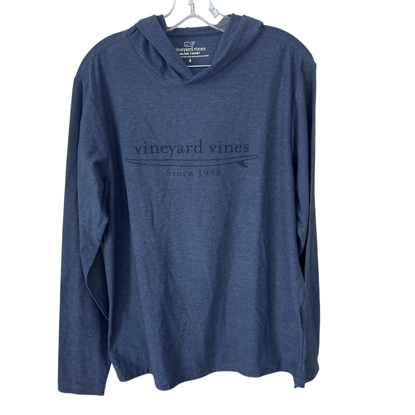 Vineyard Vines Dark Blue Long Sleeve Hooded Island T-Shirt Mens Size Small