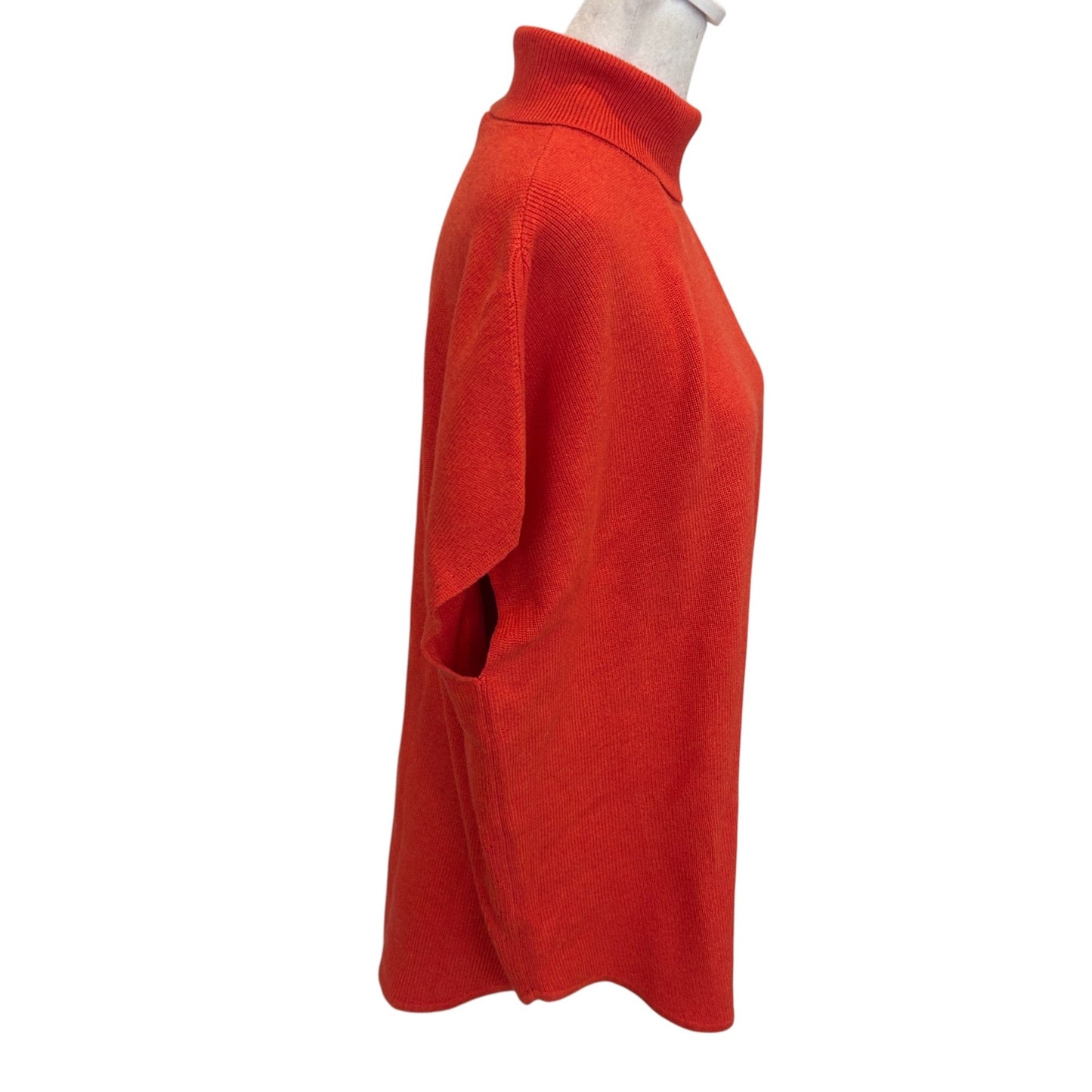 Lilla P NWT Orange Turtleneck Boxy Sleeveless Sweater Womens Size Small NEW