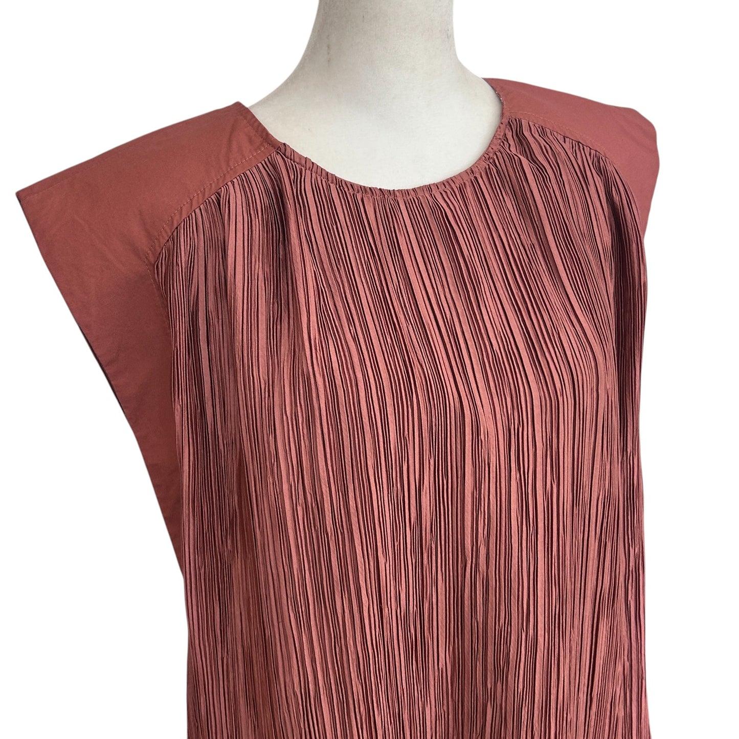 Anthropologie Cap Sleeve Bubble Hem Brown Dress Womens Size Medium