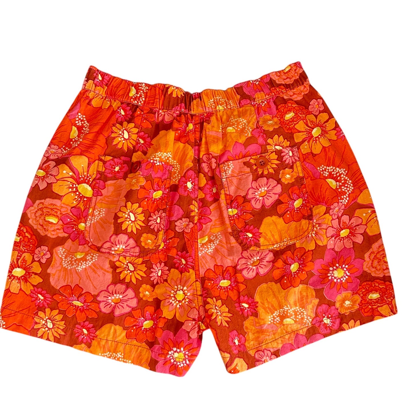 Free People Palo Duro Pink Orange Yellow Floral Printed Shorts Womens Size Small