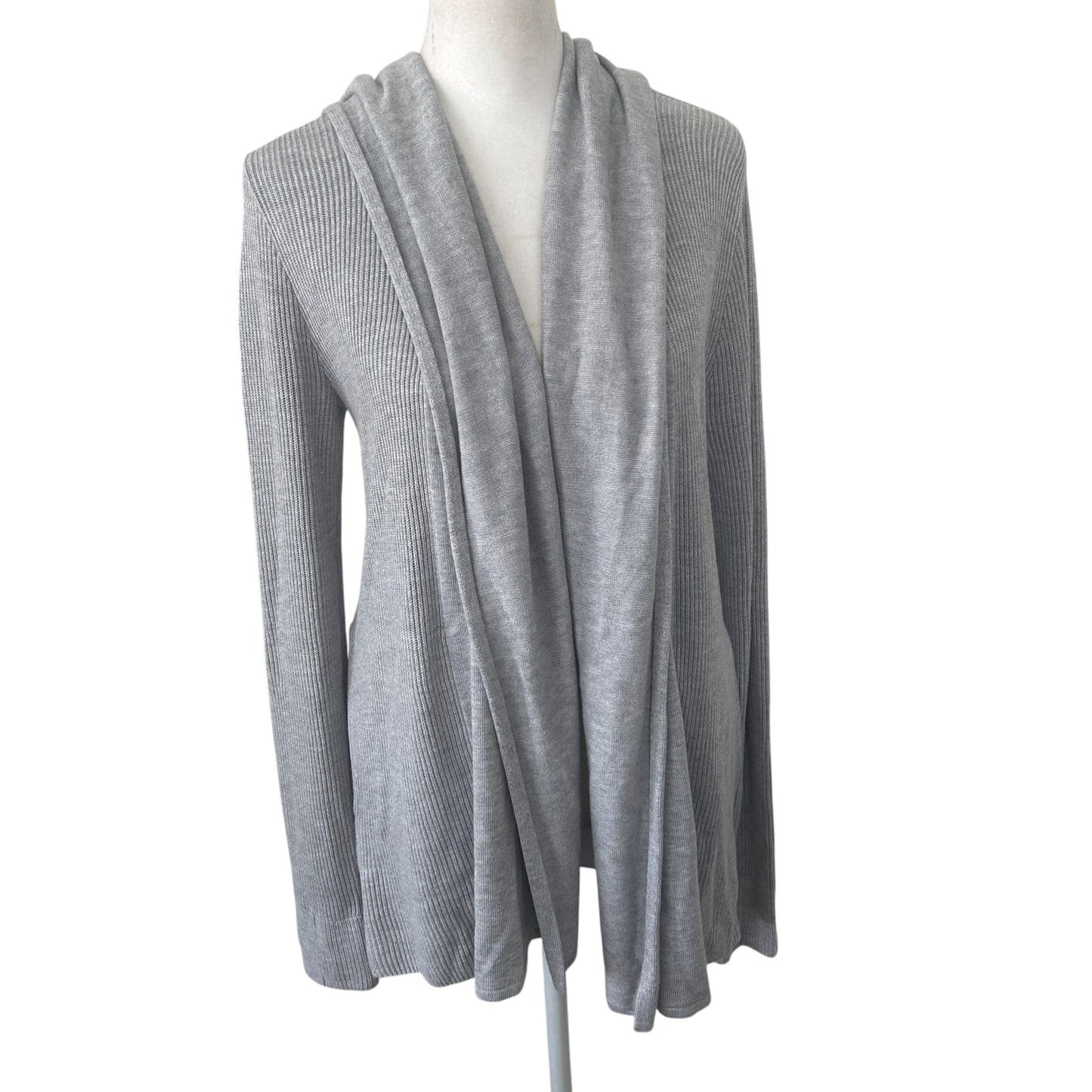 Lululemon Gray Cashmere Blend Hooded Ribbed Cardigan Sweater Womens Size 4