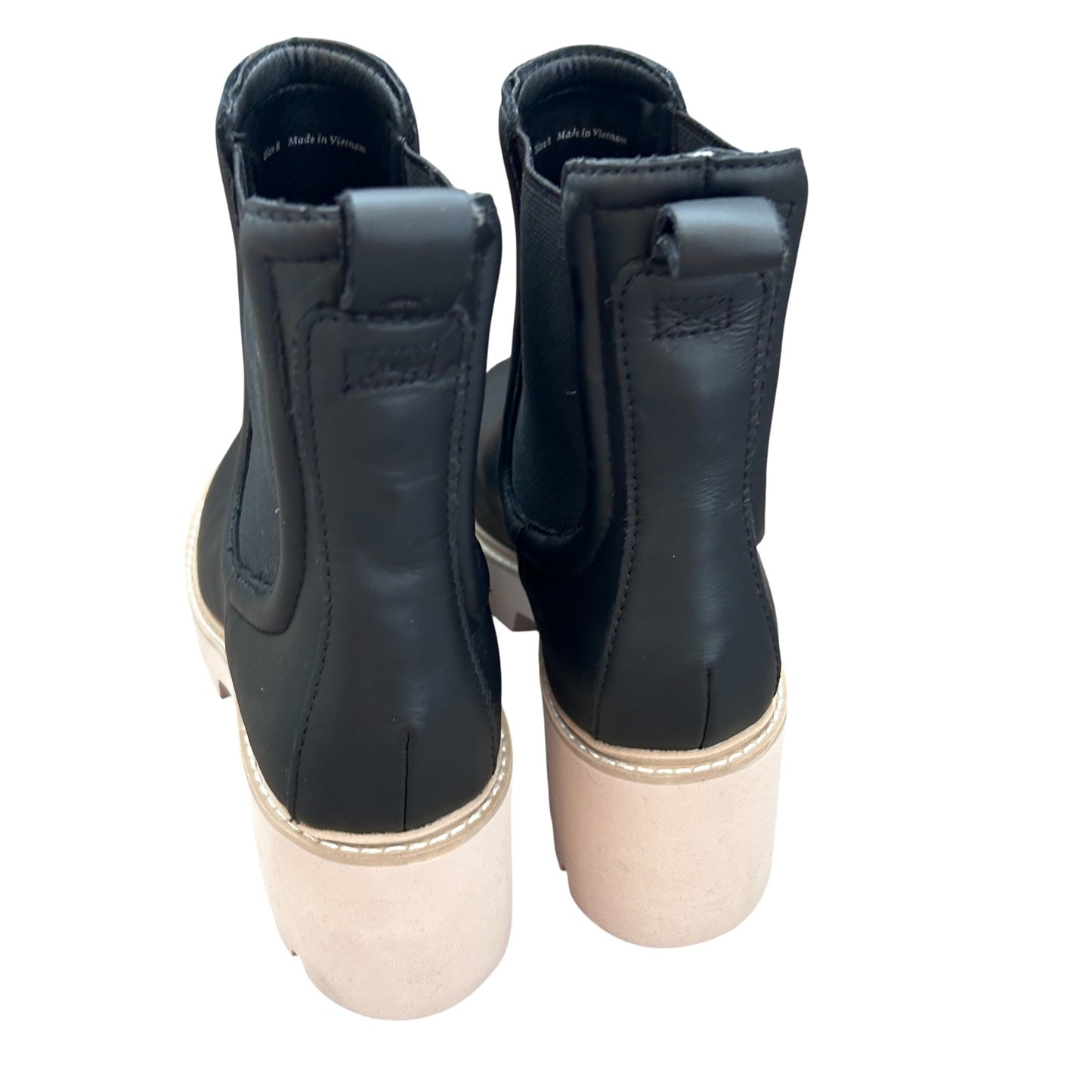 Dolce Vita Black Leather Chelsea Lug Sole Boot Womens Size 8