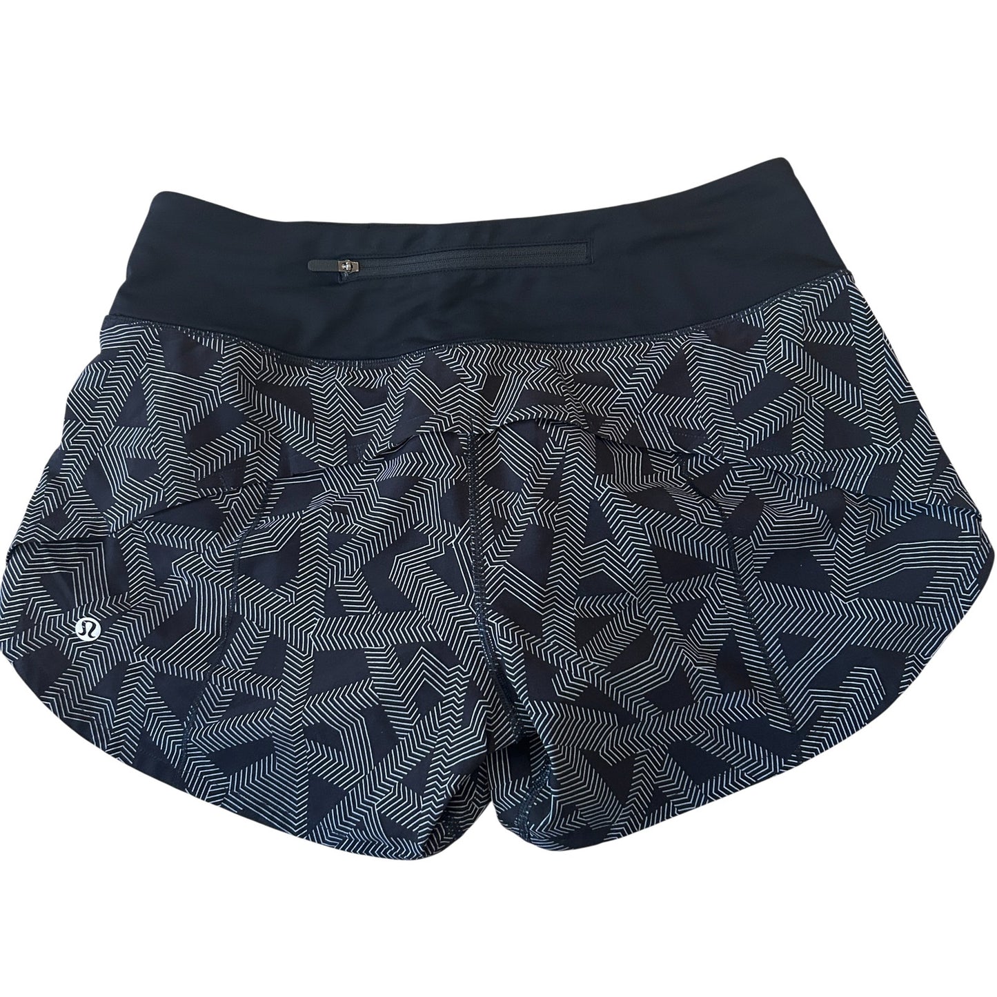Lululemon Black and White Speed Up High Rise Lined Short Womens Size 6 Tall