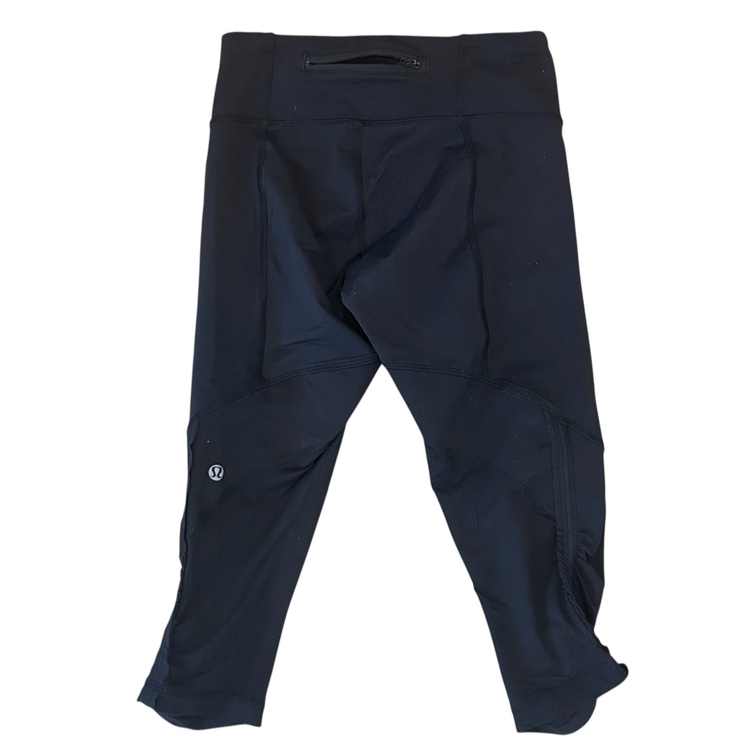 Lululemon Black 19" Cropped Leggings Side Ruching Womens Size 4