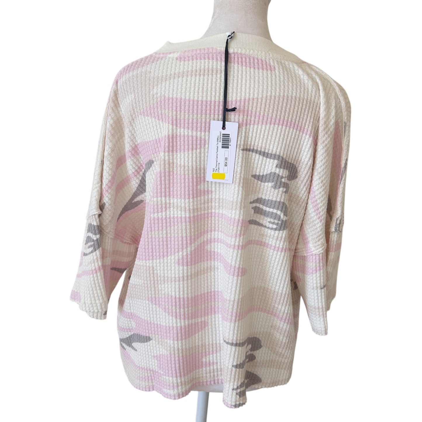 Z Supply NWT The Thermal Camo Football Tee Rose Pink Womens Size Small NEW