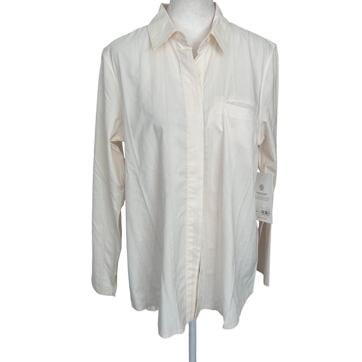 Athleta Urbanite Textured Top Long Sleeve Ivory Womens Size Small NEW