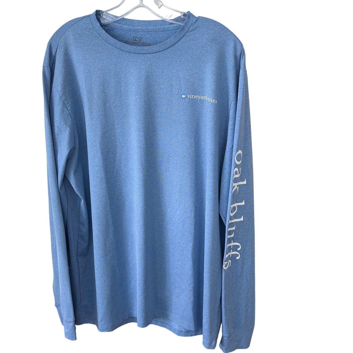 Vineyard Vines Performance Ocean Blue Long Sleeve Tee Oak Bluffs Mens Size Large