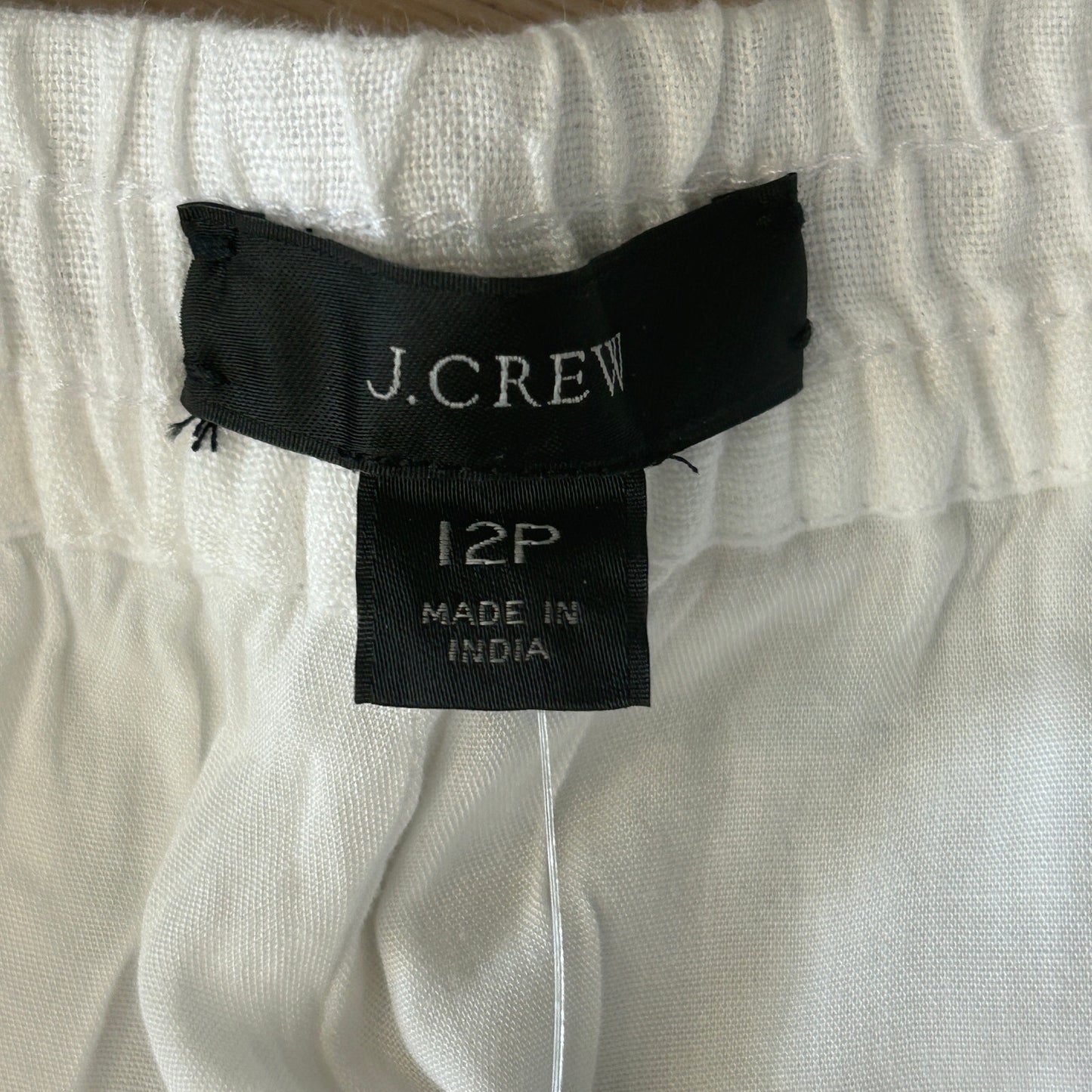 J Crew NWT White Linen Pants Womens Size 12 Petite NEW