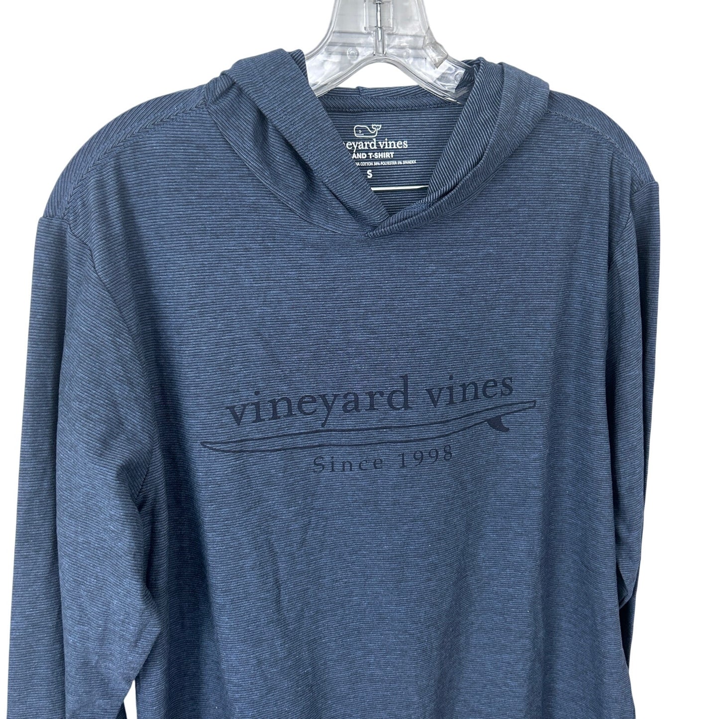 Vineyard Vines Dark Blue Long Sleeve Hooded Island T-Shirt Mens Size Small