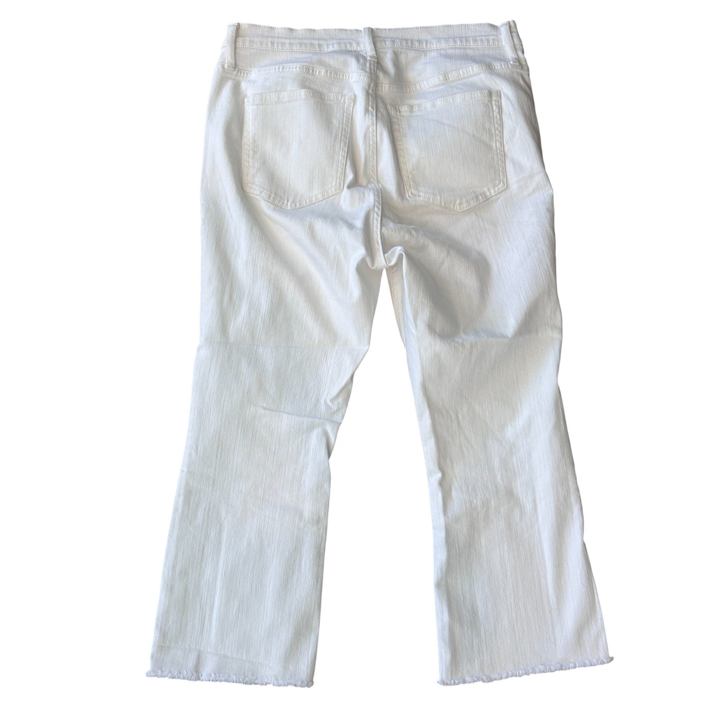 J Crew White 10" Demi Boot Crop Raw Hem Denim Jeans Womens Size 32 Petite