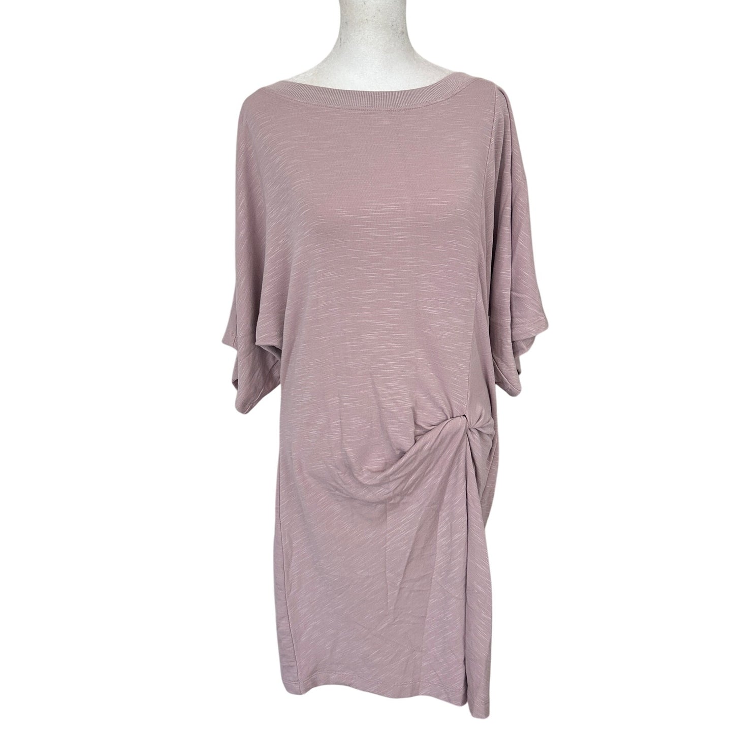 Daily Practice by Anthropologie Taupe Side-Twist Tee Dress Womens Size Large NEW