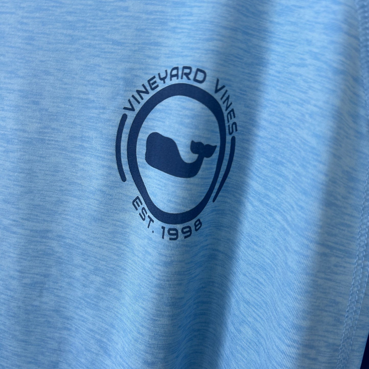 Vineyard Vines Performance Ocean Blue Long Sleeve Hooded Tee Mens Size Large