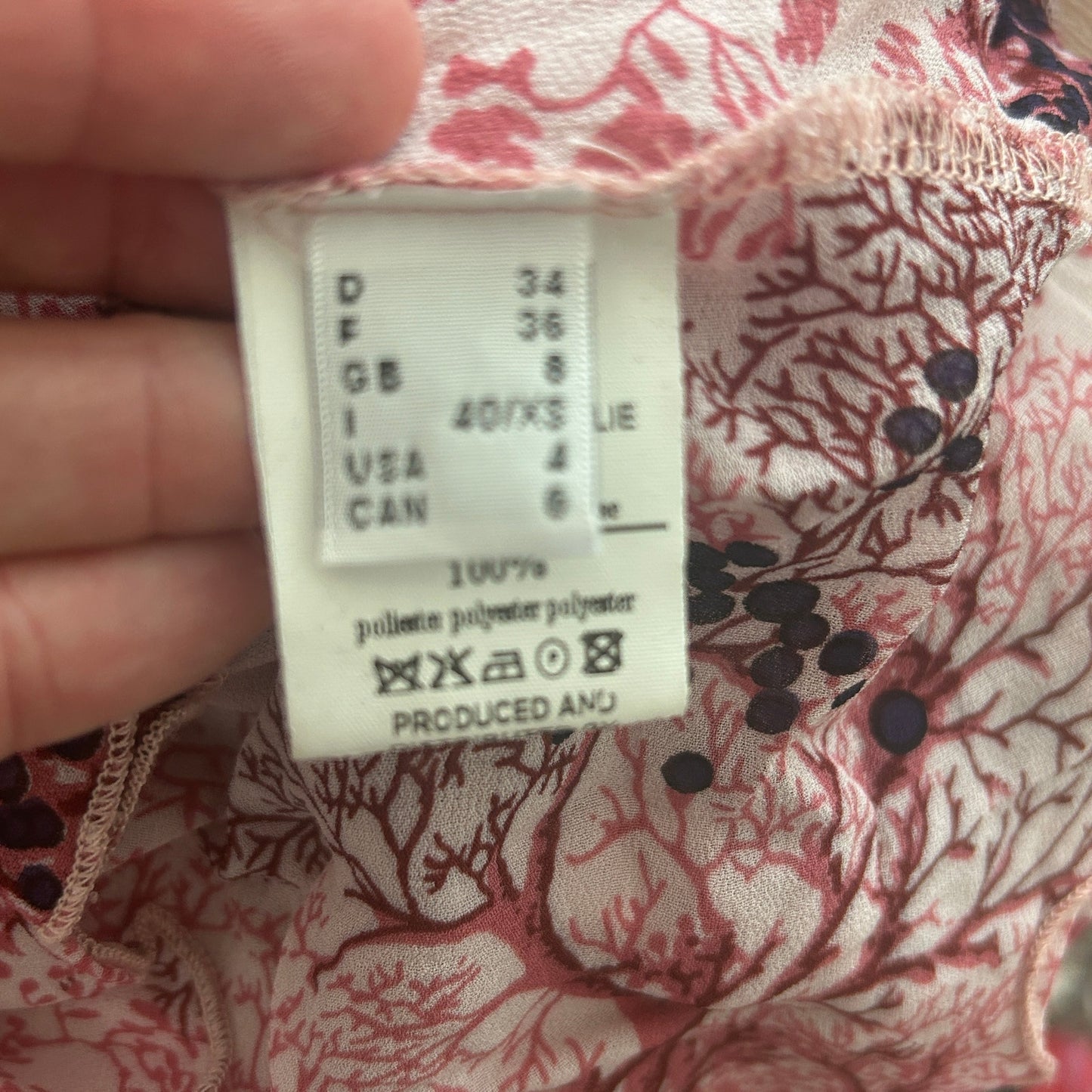 Ottod'ame Pink Floral Ruffled Top Blouse Made in Italy Womens Size 4