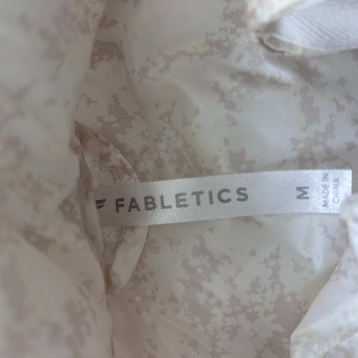 Fabletics Ivory Off-White Puffer Down Vest Womens Size Medium