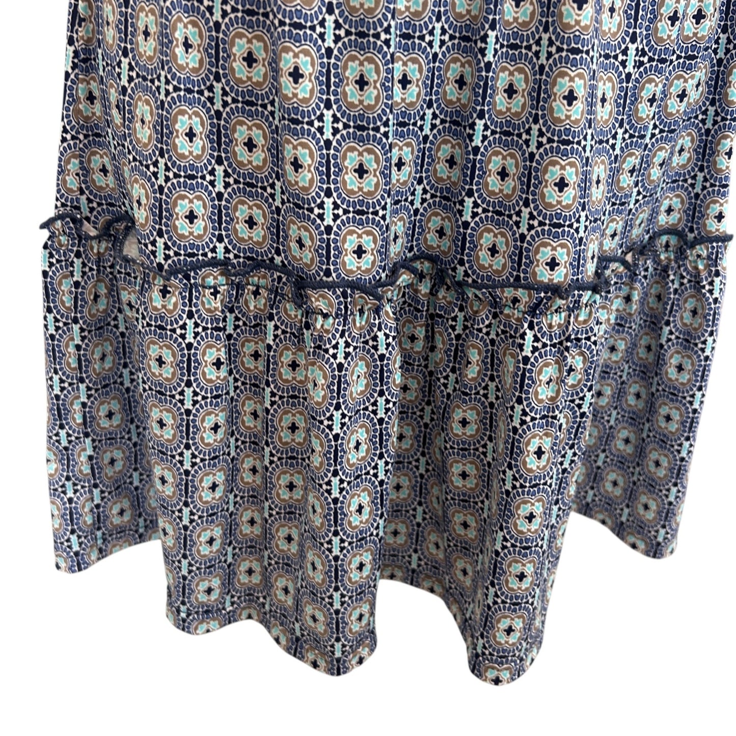 Veronica M. NEW Blue Patterned Ity Mitsy Mini Skirt Womens Size Medium