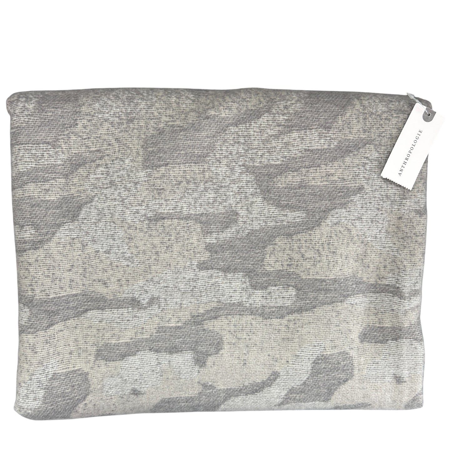 Anthropologie NEW Gray Camo Super Soft Lap Throw Blanket 55" x 56"