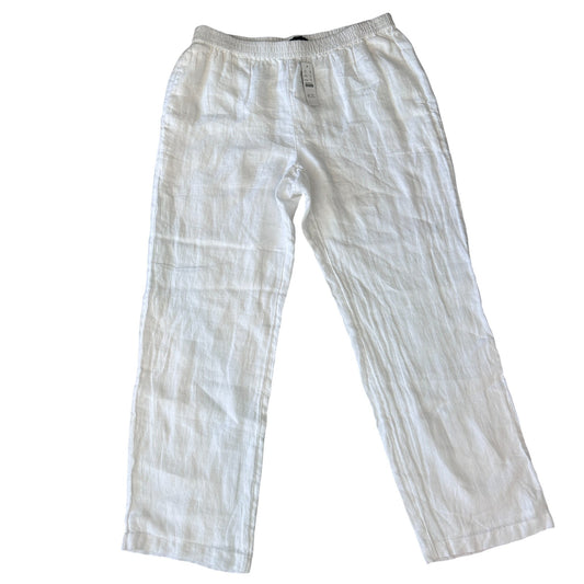 J Crew NWT White Linen Pants Womens Size 12 Petite NEW