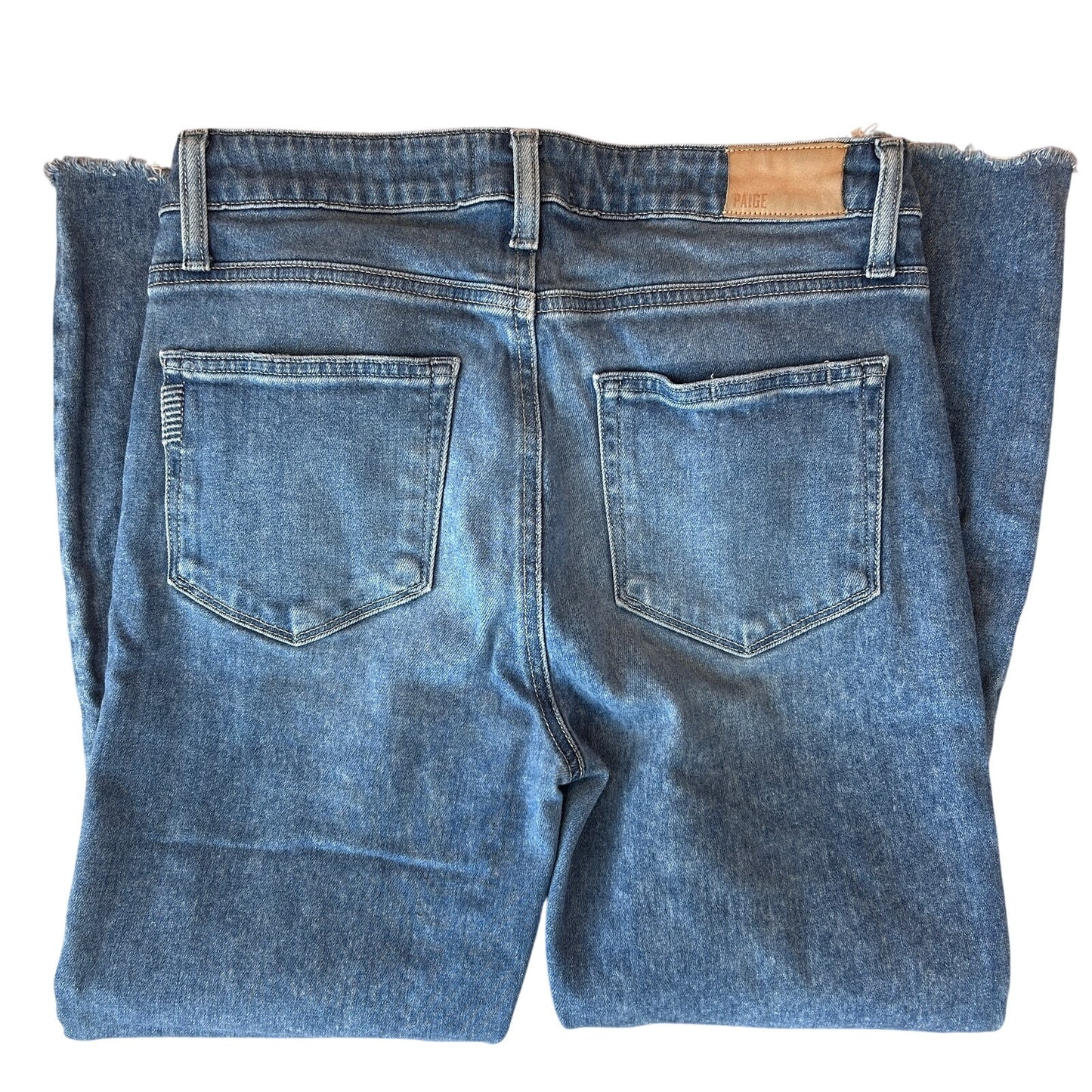 Paige Jeans Hoxton Crop Medium Wash Raw Hem Cropped Jeans Womens Size 29