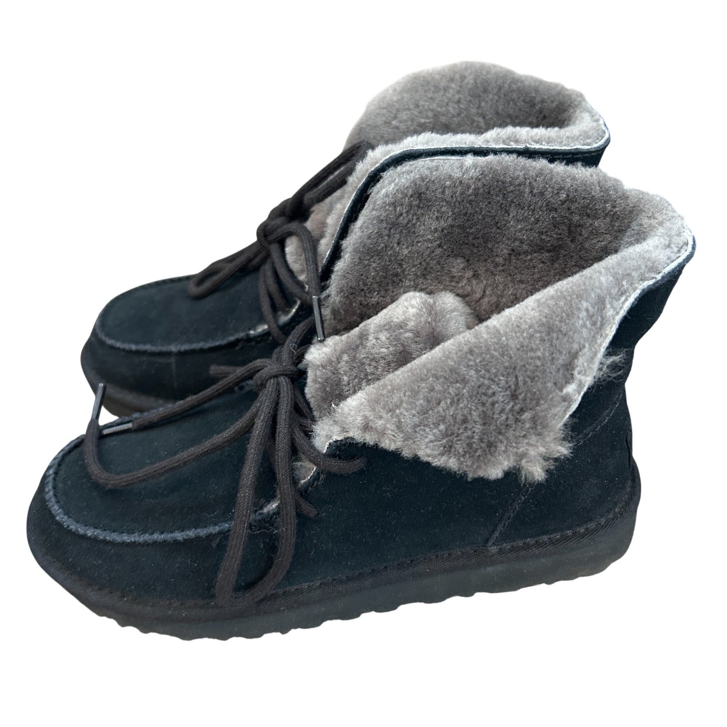 UGG Diara Black Suede Wool Ankle Moccasin Boot Womens Size 7 NEW