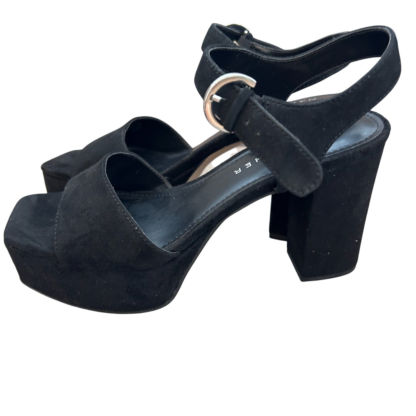 Marc Fisher Cinthia Black Suede Platform Sandal Womens Size 8 NEW