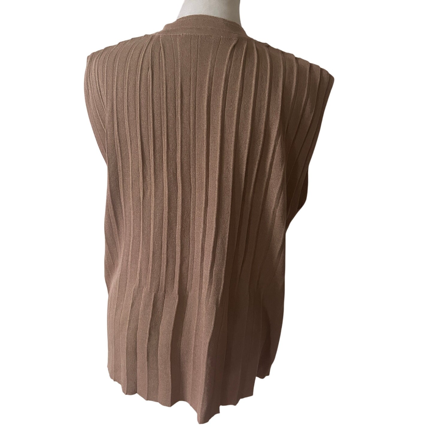 Anthropologie Current Air Brown Sleeveless V-Neck Boxy Sweater Women Size Small