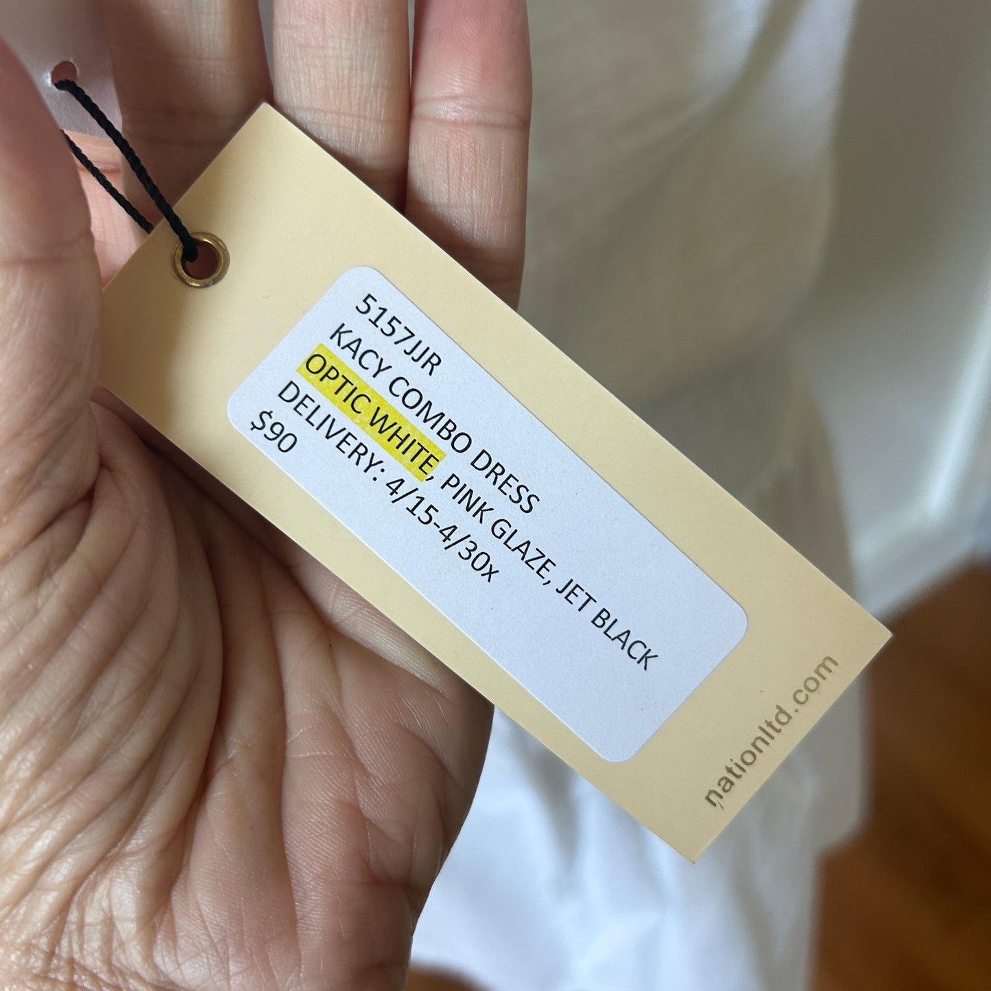 Nation LTD Los Angeles NWT Optic White Kacy Combo Dress Womens Size Small NEW