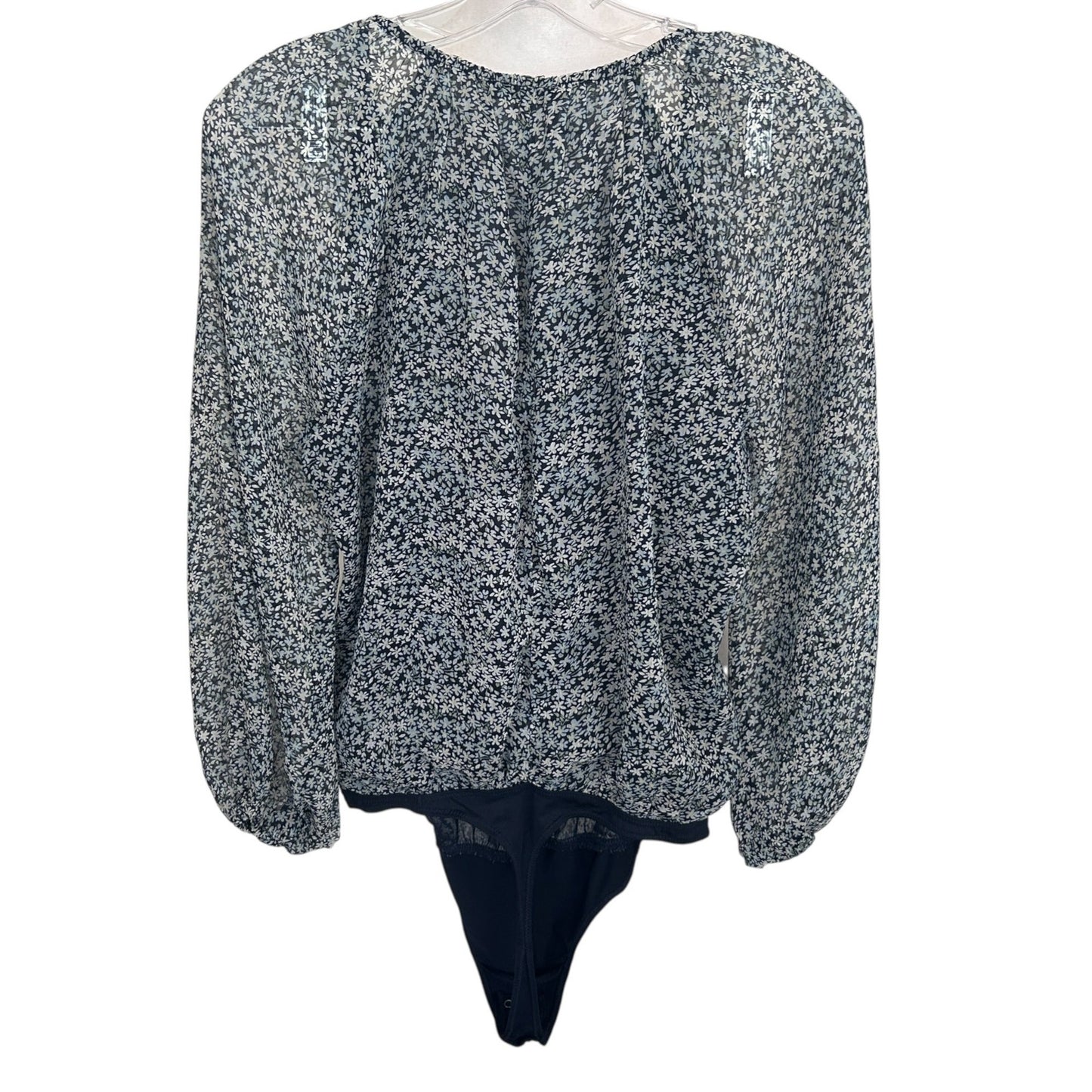 Abercrombie & Fitch Dark Blue Floral Boho Bodysuit Blouse Womens Size Medium NEW